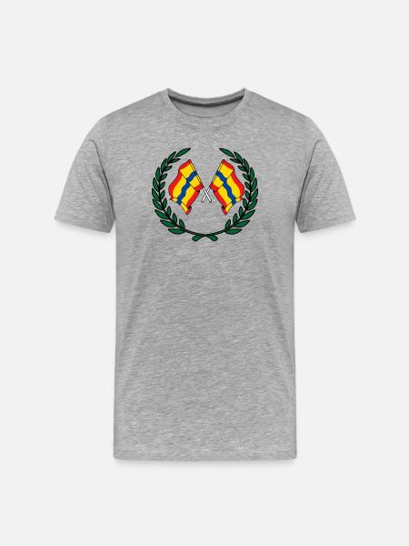 Flags province of Overijssel laurel wreath - Men's Premium Organic T-Shirt - heather grey