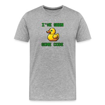 Pixel Duck I’ve Seen Some Code - Men's Premium Organic T-Shirt - heather grey - Front - Damien (186cm)