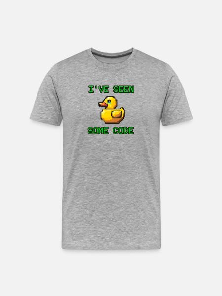 Pixel Duck I’ve Seen Some Code - Men's Premium Organic T-Shirt - heather grey
