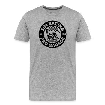 Sim Racing Gamer Racing Racing Icône du logo du coureur de course - T-shirt bio Premium Homme - gris chiné - Devant - Damien (186cm)