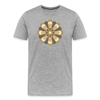 Goldene & braune Blume - Männer Premium Bio T-Shirt - Grau meliert - Vorne - Damien (186cm)