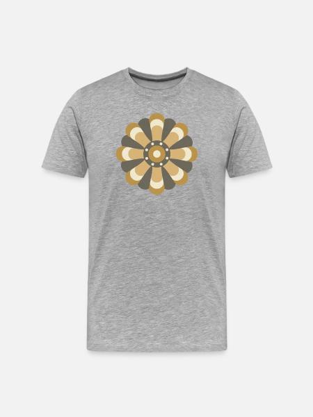 Goldene & braune Blume - Männer Premium Bio T-Shirt - Grau meliert