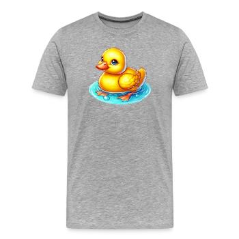 Caneton Canard Canard - T-shirt bio Premium Homme - gris chiné - Devant - Damien (186cm)