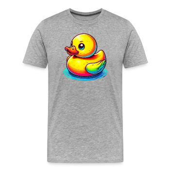 Caneton Canard Canard - T-shirt bio Premium Homme - gris chiné - Devant - Damien (186cm)