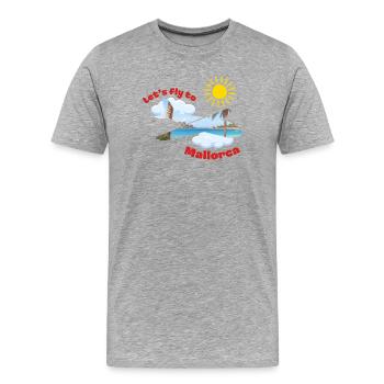 Let's fly to Mallorca - Männer Premium Bio T-Shirt - Grau meliert - Vorne - Damien (186cm)