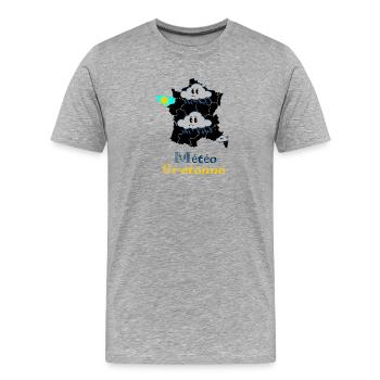 Météo Bretonne - T-shirt bio Premium Homme - gris chiné - Devant - Damien (186cm)