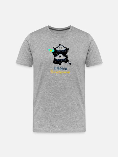 Météo Bretonne - T-shirt bio Premium Homme - gris chiné