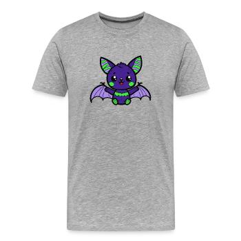 Chauve-souris - T-shirt bio Premium Homme - gris chiné - Devant - Damien (186cm)