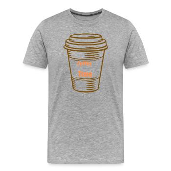 Coffee time - Men's Premium Organic T-Shirt - heather grey - Front - Damien (186cm)