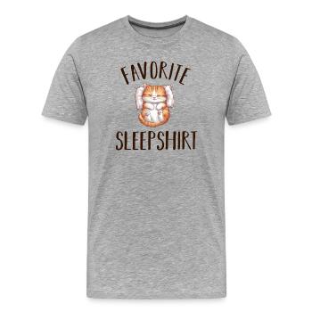 Sleeping Cat Pajamas - Men's Premium Organic T-Shirt - heather grey - Front - Damien (186cm)