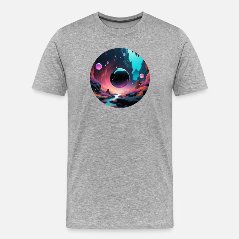 Black Sphere - Männer Premium Bio T-Shirt - Grau meliert