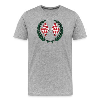 Flaggen der Provinz Nordbrabant mit Lorbeerkranz - Männer Premium Bio T-Shirt - Grau meliert - Vorne - Damien (186cm)
