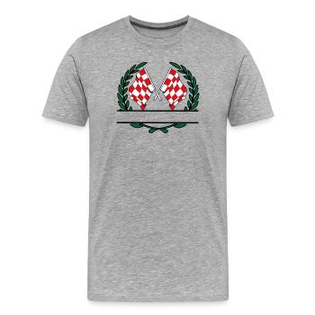Flaggen der Provinz Nordbrabant mit Lorbeerkranz - Männer Premium Bio T-Shirt - Grau meliert - Vorne - Damien (186cm)