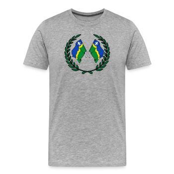 Couronne de laurier des drapeaux de la province du Flevoland - T-shirt bio Premium Homme - gris chiné - Devant - Damien (186cm)