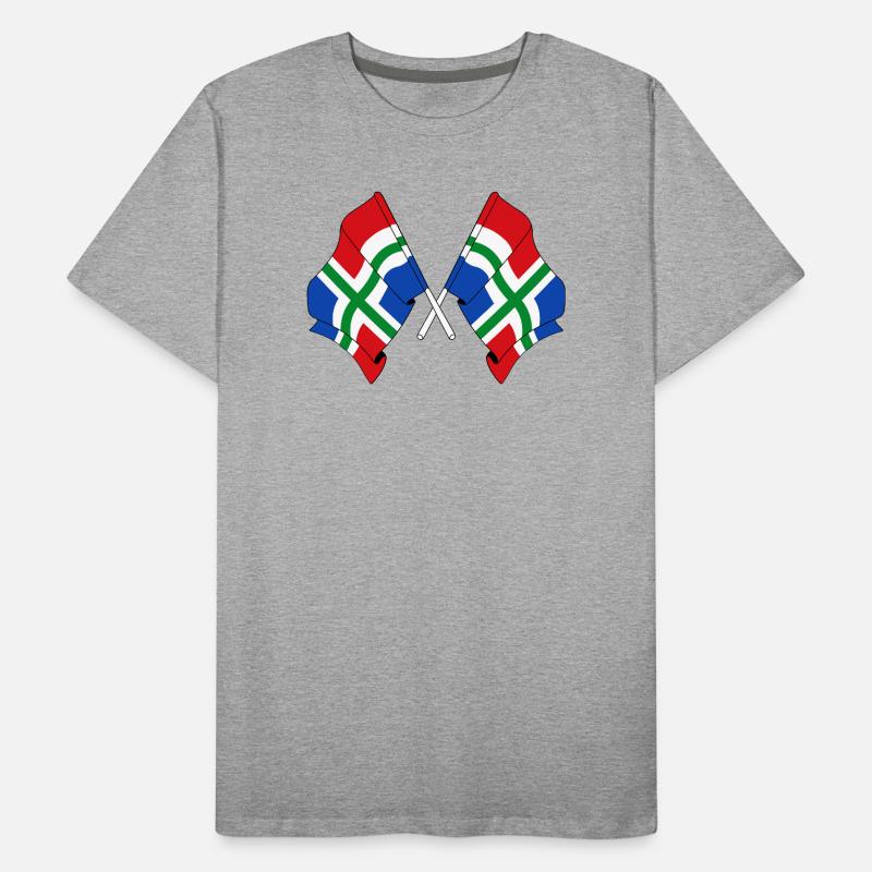 Deux drapeaux de la province de Groningen T-shirt bio Premium Homme