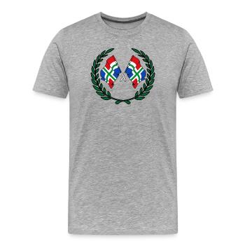 Couronne de laurier des drapeaux de la province de Groningue - T-shirt bio Premium Homme - gris chiné - Devant - Damien (186cm)