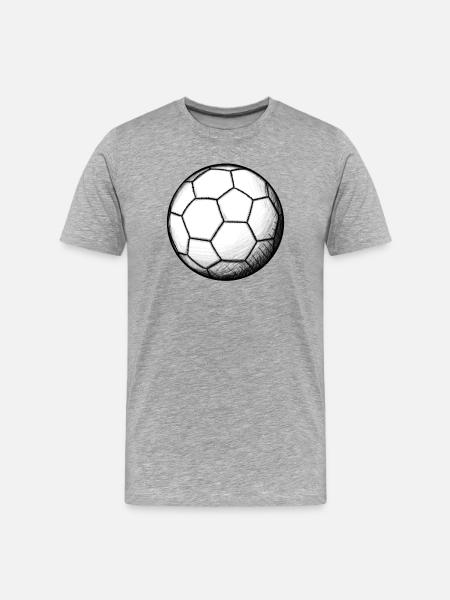 Fussball - Männer Premium Bio T-Shirt - Grau meliert