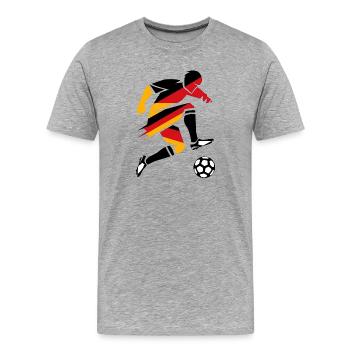 German Football Fan Rebel Illustration - Men's Premium Organic T-Shirt - heather grey - Front - Damien (186cm)