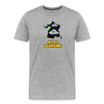 Météo Ligérienne - T-shirt bio Premium Homme - gris chiné - Devant - Damien (186cm)