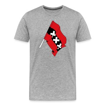 Flag Amsterdam Netherlands - Men's Premium Organic T-Shirt - heather grey - Front - Damien (186cm)