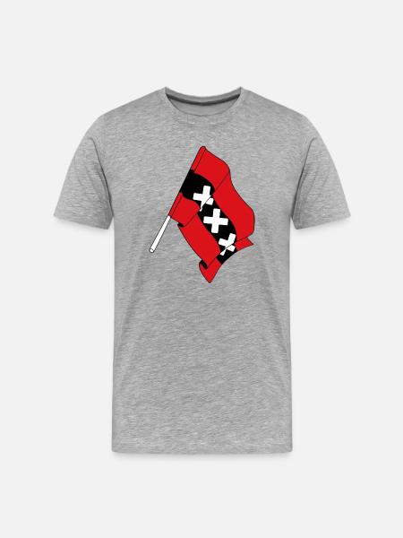 Drapeau Amsterdam Pays-Bas - T-shirt bio Premium Homme - gris chiné