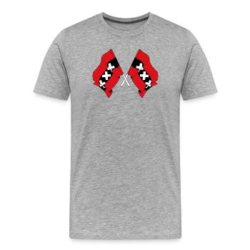 Two flags Amsterdam Netherlands - Men's Premium Organic T-Shirt - heather grey - Front - Damien (186cm)