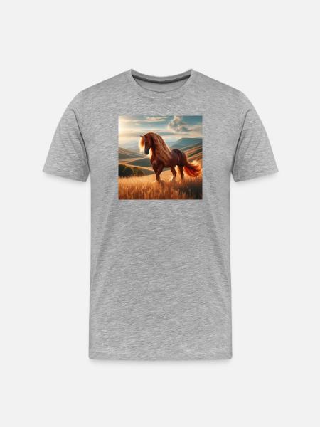 Cheval libre - T-shirt bio Premium Homme - gris chiné