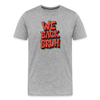 Cheerful Retro Greeting Design - Men's Premium Organic T-Shirt - heather grey - Front - Damien (186cm)