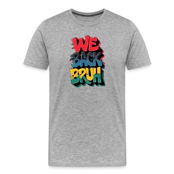 Révolution du texte graphique avec des phrases percutantes - T-shirt bio Premium Homme - gris chiné - Devant - Damien (186cm)
