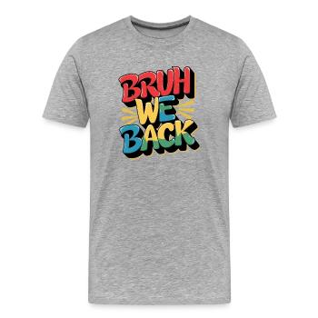 Design récurrent joyeux avec texte coloré - T-shirt bio Premium Homme - gris chiné - Devant - Damien (186cm)