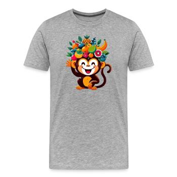 Singe - T-shirt bio Premium Homme - gris chiné - Devant - Damien (186cm)