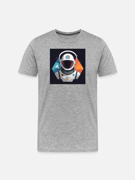 Astronaute Futuriste dans l'Espace Cosmique - T-shirt bio Premium Homme - gris chiné