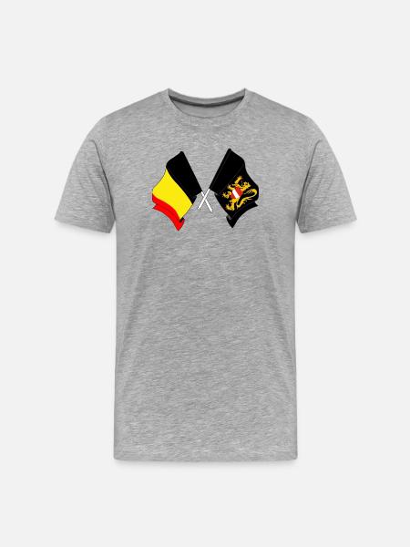 Flag of Belgium Flemish Brabant - Men's Premium Organic T-Shirt - heather grey