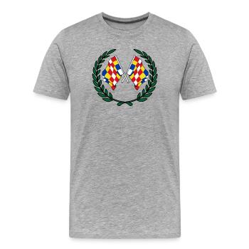 Drapeaux province d'Anvers Belgique couronne de laurier - T-shirt bio Premium Homme - gris chiné - Devant - Damien (186cm)
