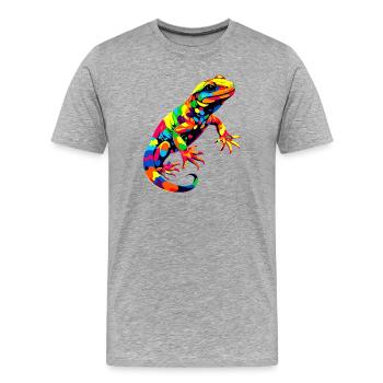 Salamanders, newts, tailed amphibians, fire salamanders - Men's Premium Organic T-Shirt - heather grey - Front - Damien (186cm)
