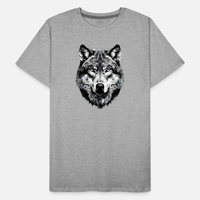Loup Motif Loups Wolf Pack Gris Wolfhound Wolf T-shirt bio Premium Homme