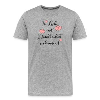 ABSCHIED LIEBE DANKBARKEIT Verbundenheit - Männer Premium Bio T-Shirt - Grau meliert - Vorne - Damien (186cm)