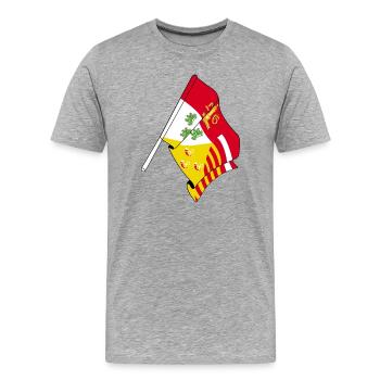Province du pavillon de Liège Belgique - T-shirt bio Premium Homme - gris chiné - Devant - Damien (186cm)
