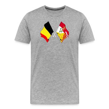 Drapeau de la Belgique, drapeau Liège - T-shirt bio Premium Homme - gris chiné - Devant - Damien (186cm)