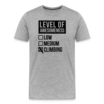 Escalade Escalade Escalade - T-shirt bio Premium Homme - gris chiné - Devant - Damien (186cm)