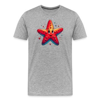 Seestern - Männer Premium Bio T-Shirt - Grau meliert - Vorne - Damien (186cm)