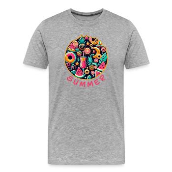Summer colours - Men's Premium Organic T-Shirt - heather grey - Front - Damien (186cm)
