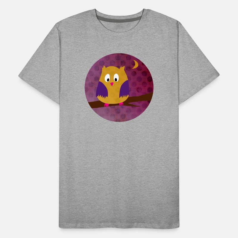 Eule Uhu Dots Punkte Kreis Wald lila Kinder Tiere Männer Premium Bio T-Shirt