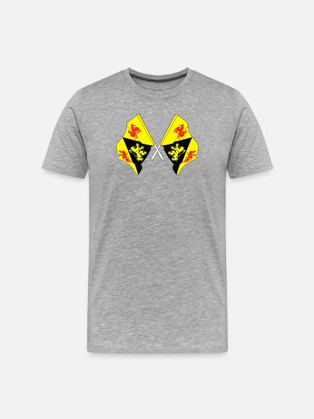 Two flags Walloon Brabant Belgium - Men's Premium Organic T-Shirt - heather grey