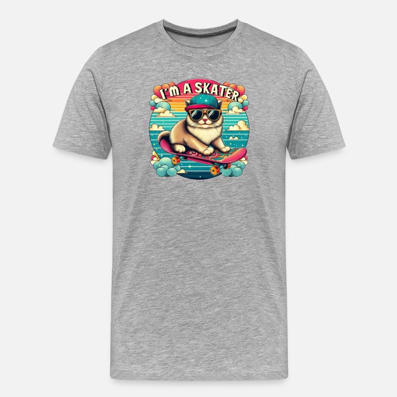 Ich bin ein Skater - Männer Premium Bio T-Shirt - Grau meliert