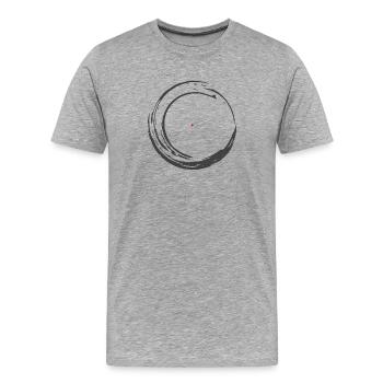 Red Dot - Men's Premium Organic T-Shirt - heather grey - Front - Damien (186cm)