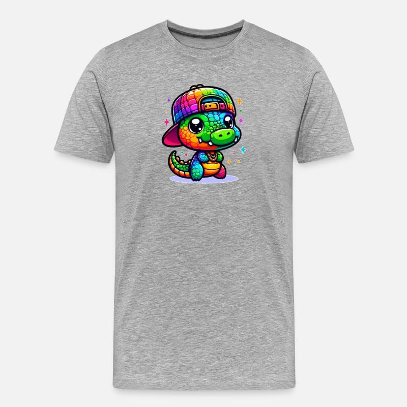 Kroko - Männer Premium Bio T-Shirt - Grau meliert