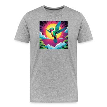 Colibri - T-shirt bio Premium Homme - gris chiné - Devant - Damien (186cm)