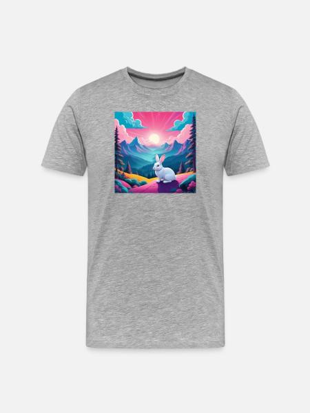 Rabbit on the mountain - Men's Premium Organic T-Shirt - heather grey