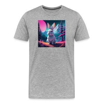 Lapin sur la montagne - T-shirt bio Premium Homme - gris chiné - Devant - Damien (186cm)